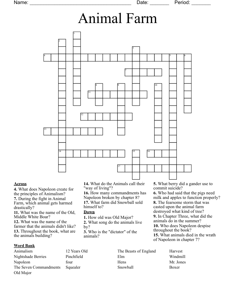Animal Farm  Crossword