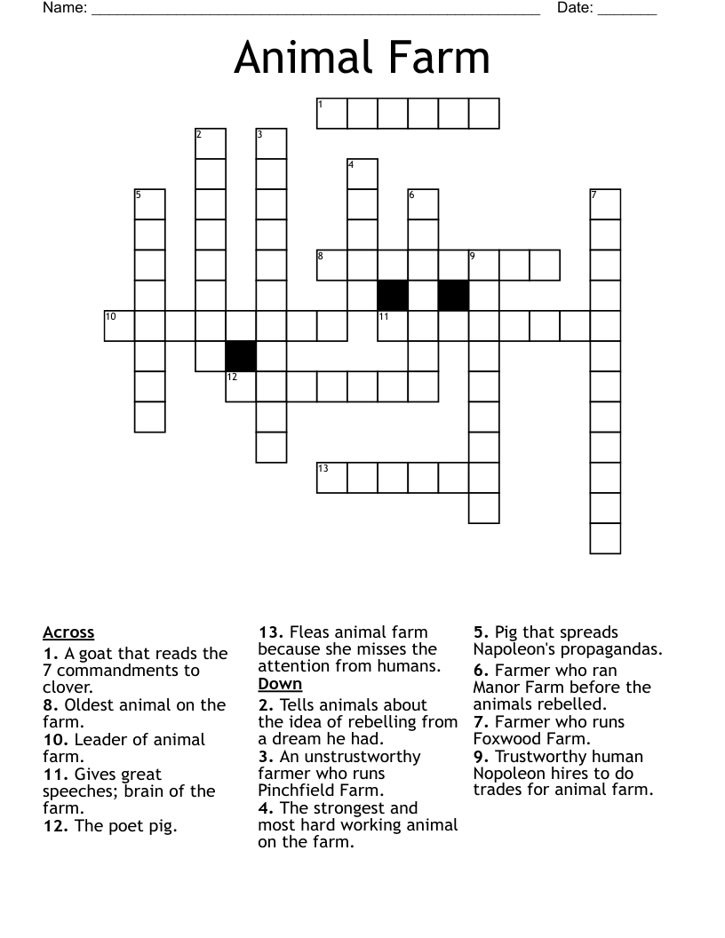 Animal Farm  Crossword