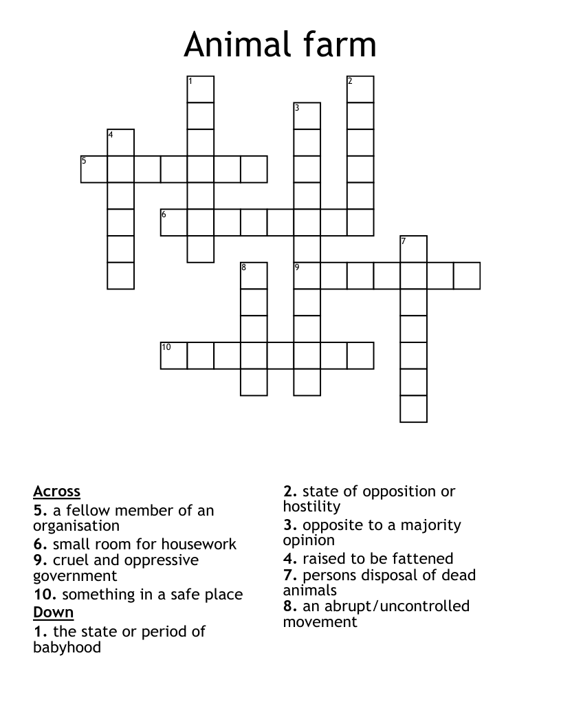 Animal farm Crossword