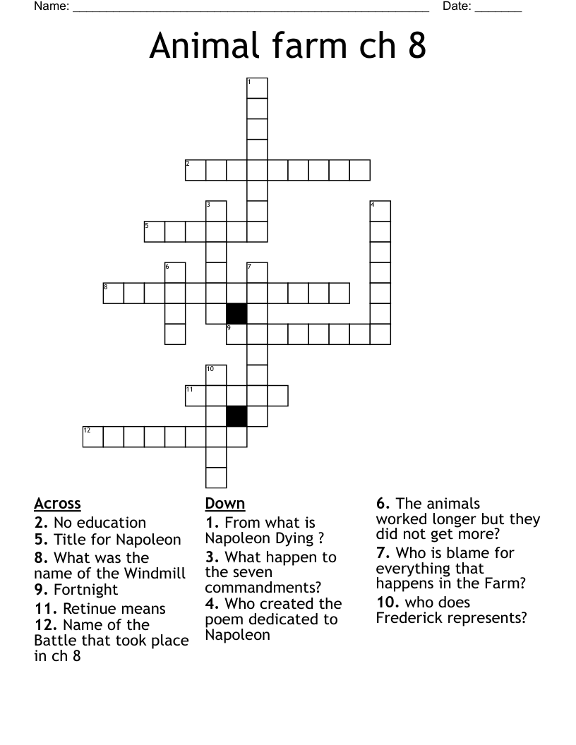 Animal farm ch 8 Crossword