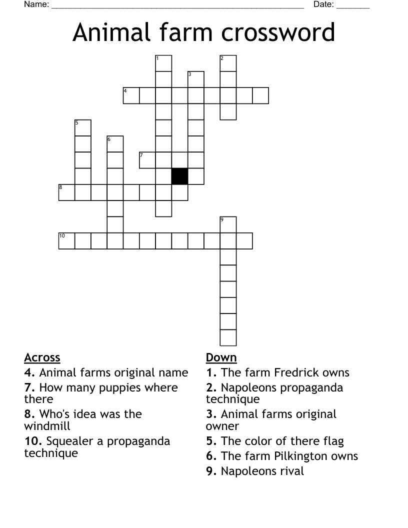 Animal farm crossword