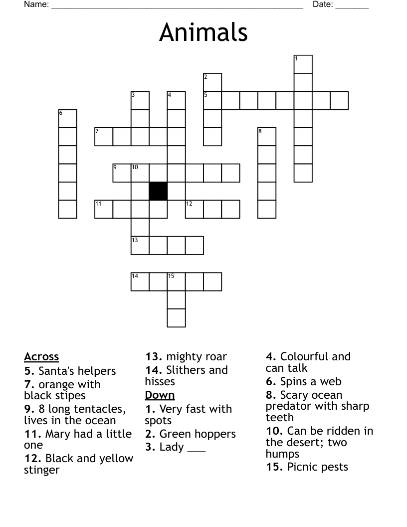 Animals Crossword