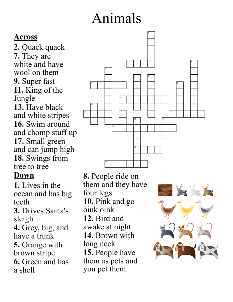 Animals Crossword