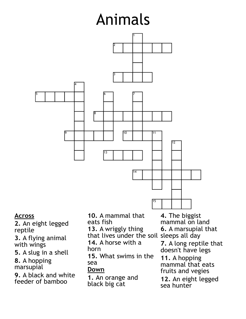 Animals Crossword