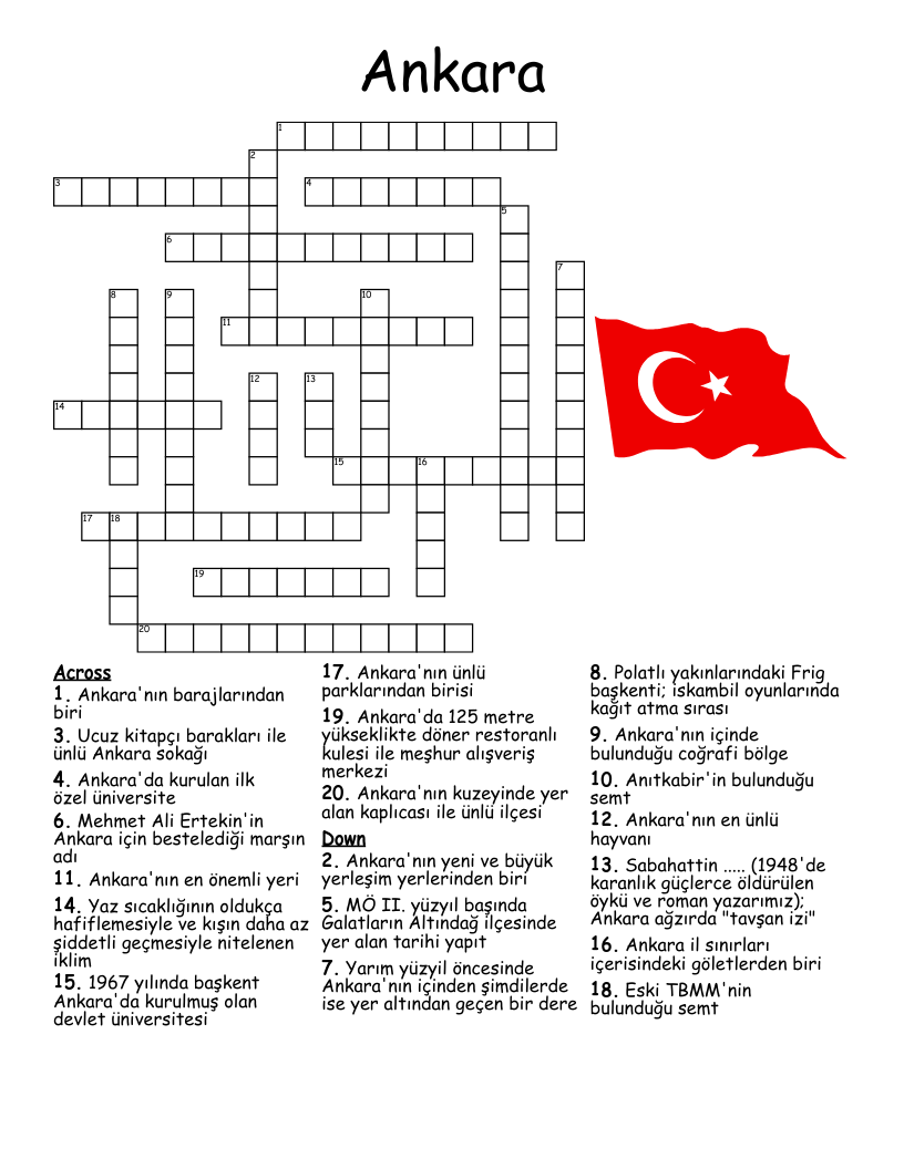 Ankara Crossword