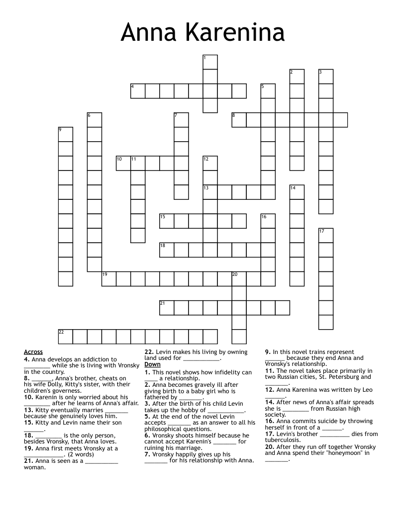 Anna Karenina Crossword