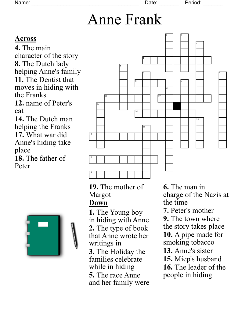 Anne Frank Crossword