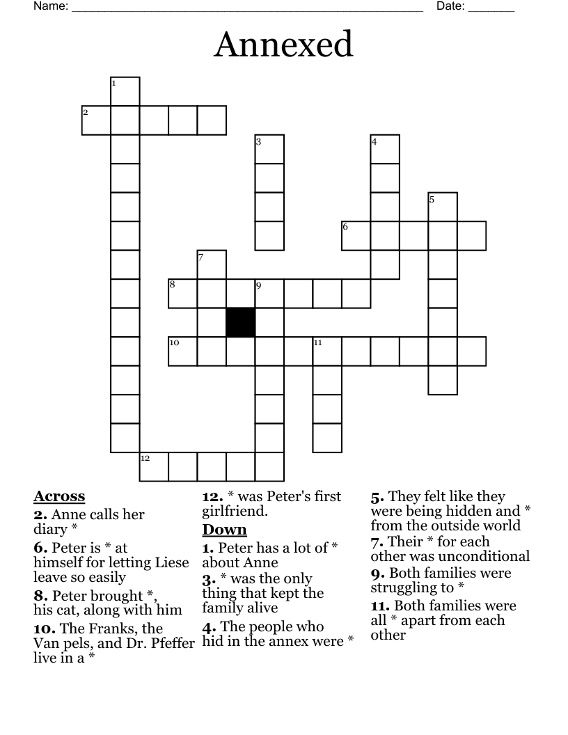 Annexed Crossword