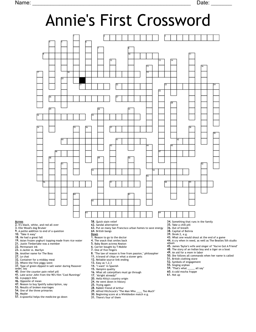 Annie's First Crossword