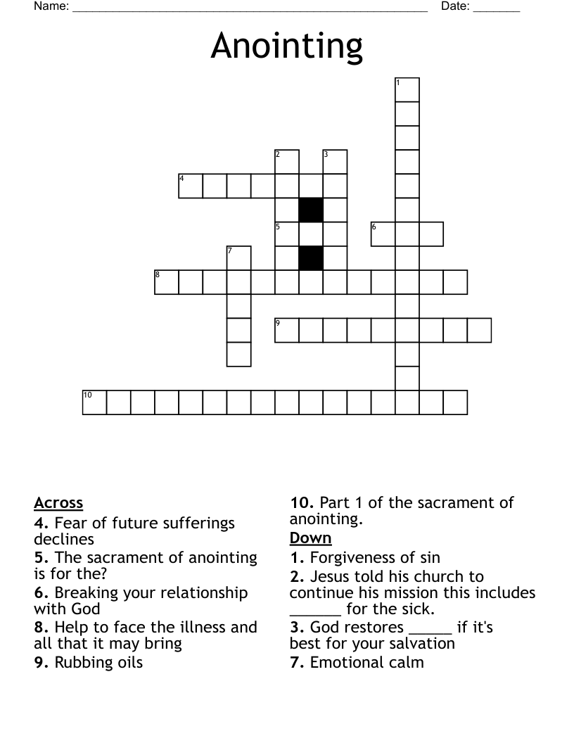 Anointing Crossword