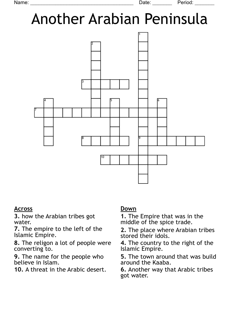Another Arabian Peninsula Crossword
