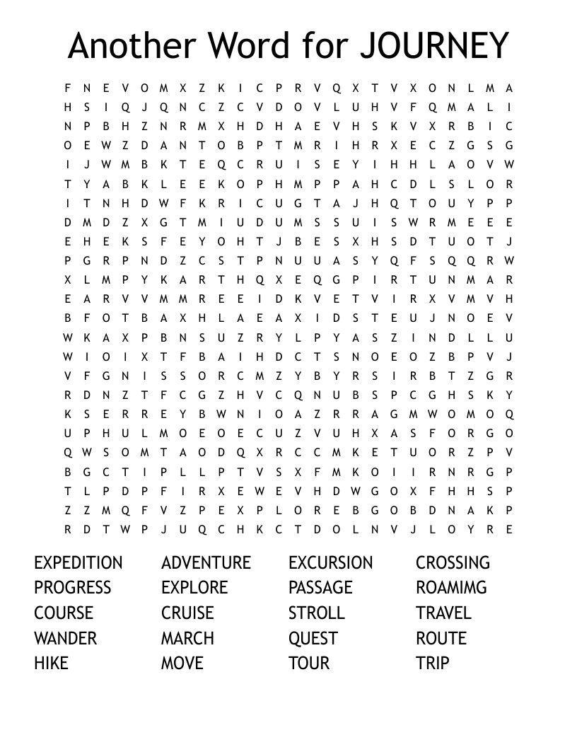 Another Word for JOURNEY Word Search