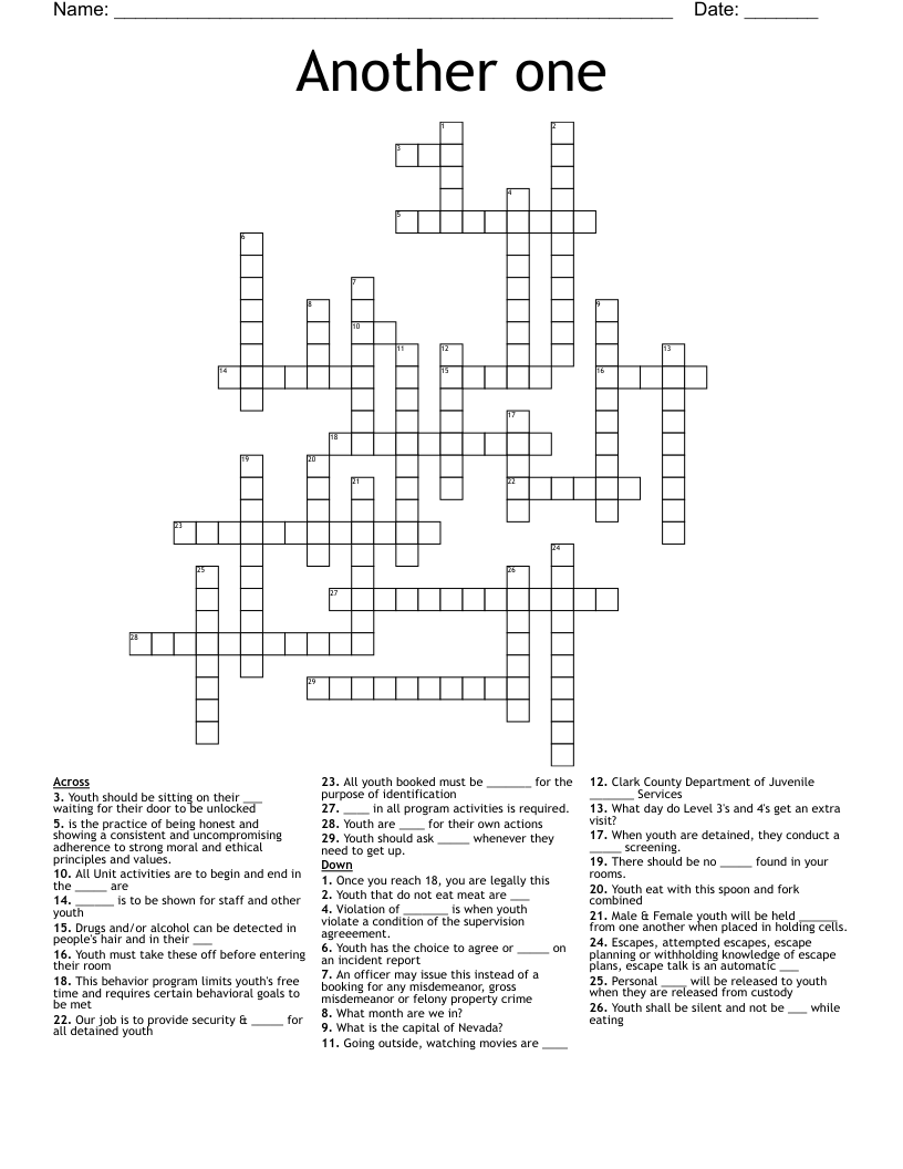 Another one Crossword