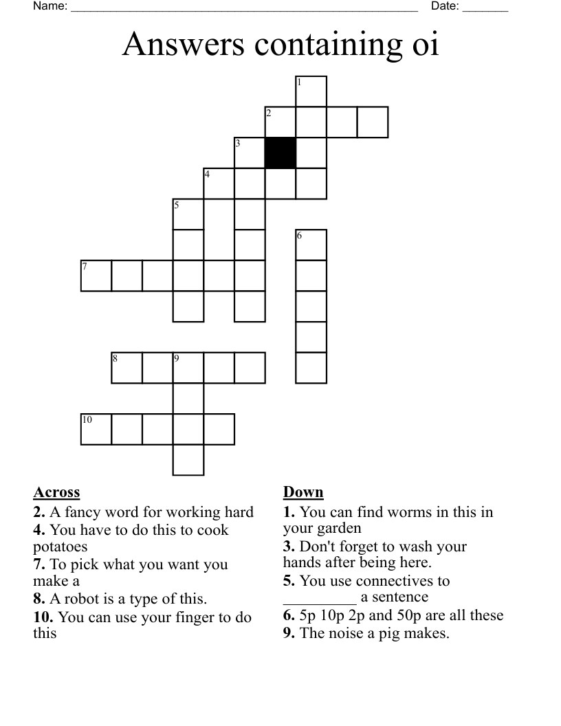 Answers containing oi Crossword