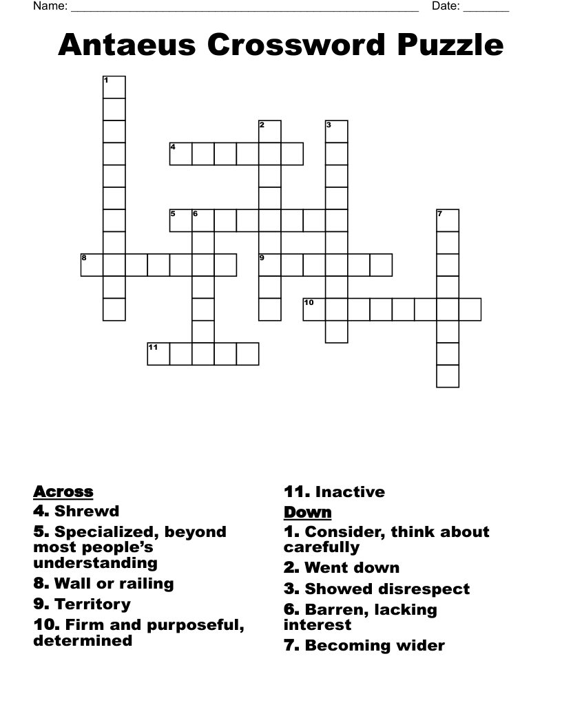 Antaeus Crossword Puzzle