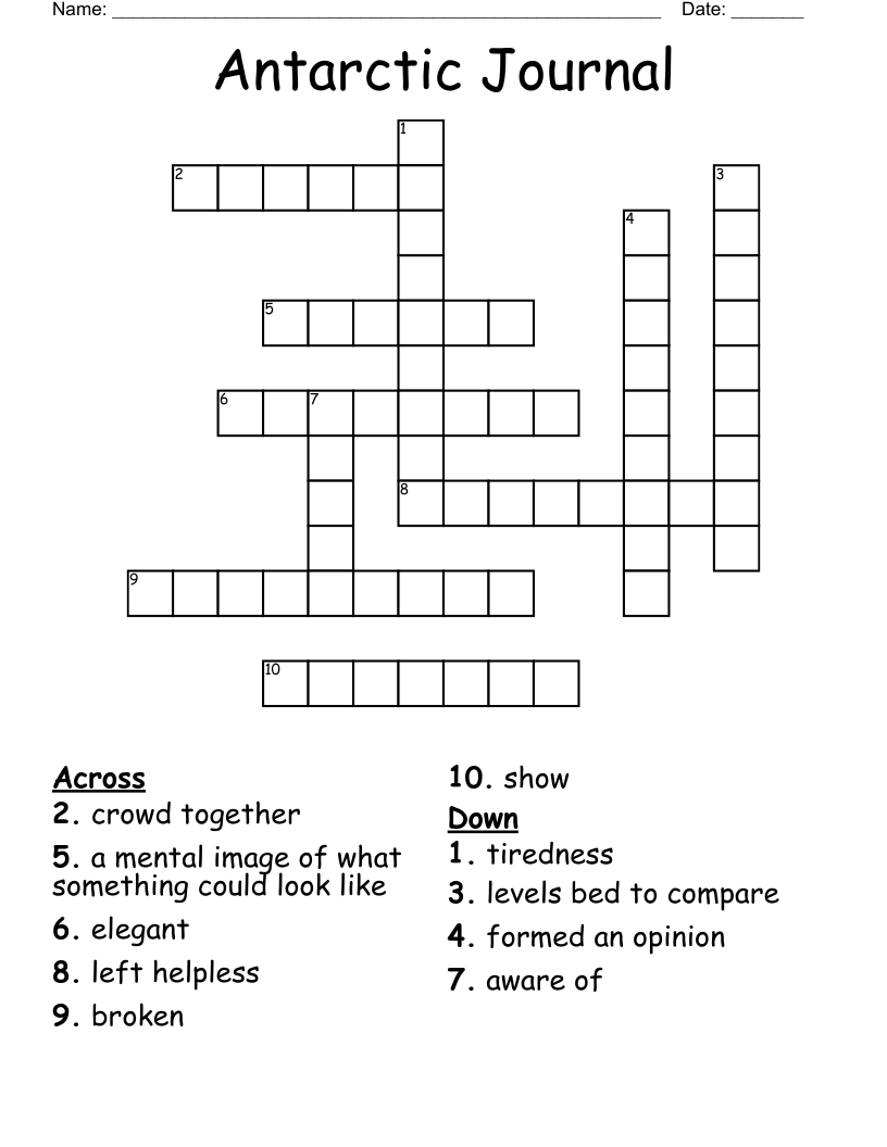 Antarctic Journal Crossword