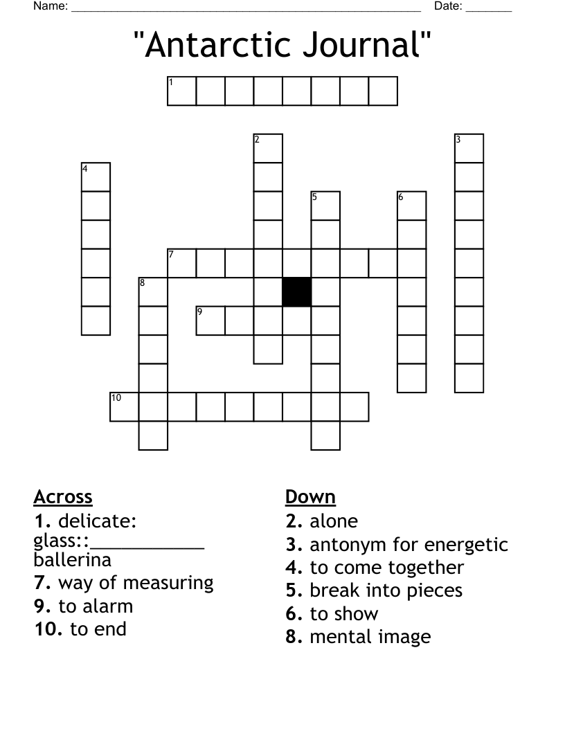 "Antarctic Journal"  Crossword