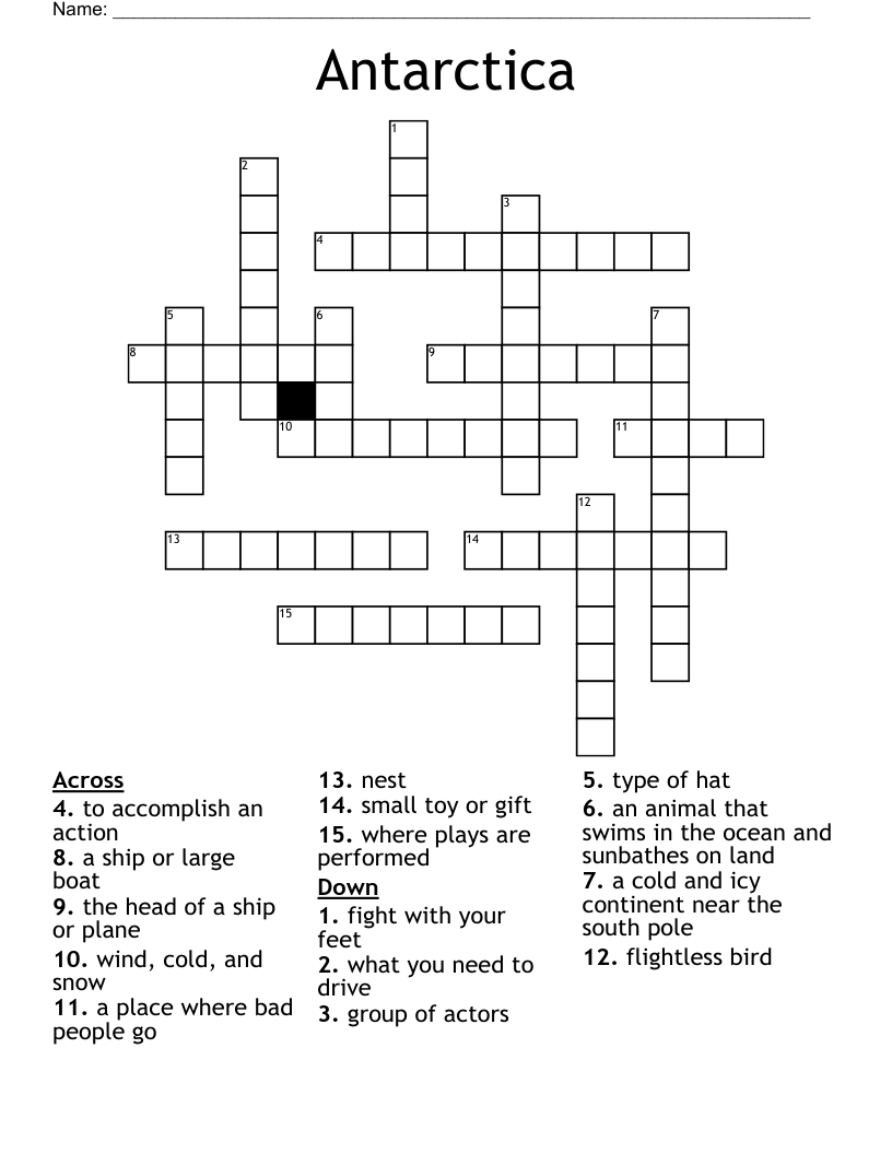 Antarctica Crossword
