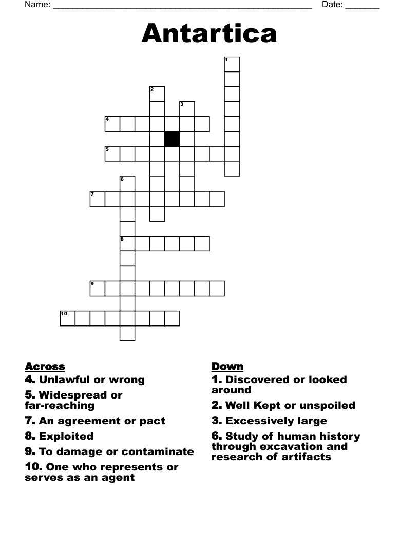 Antartica Crossword
