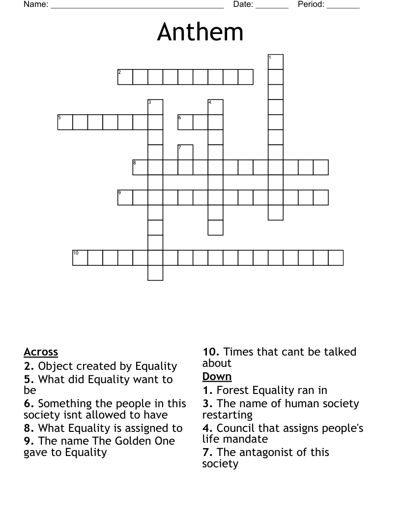 Anthem Crossword