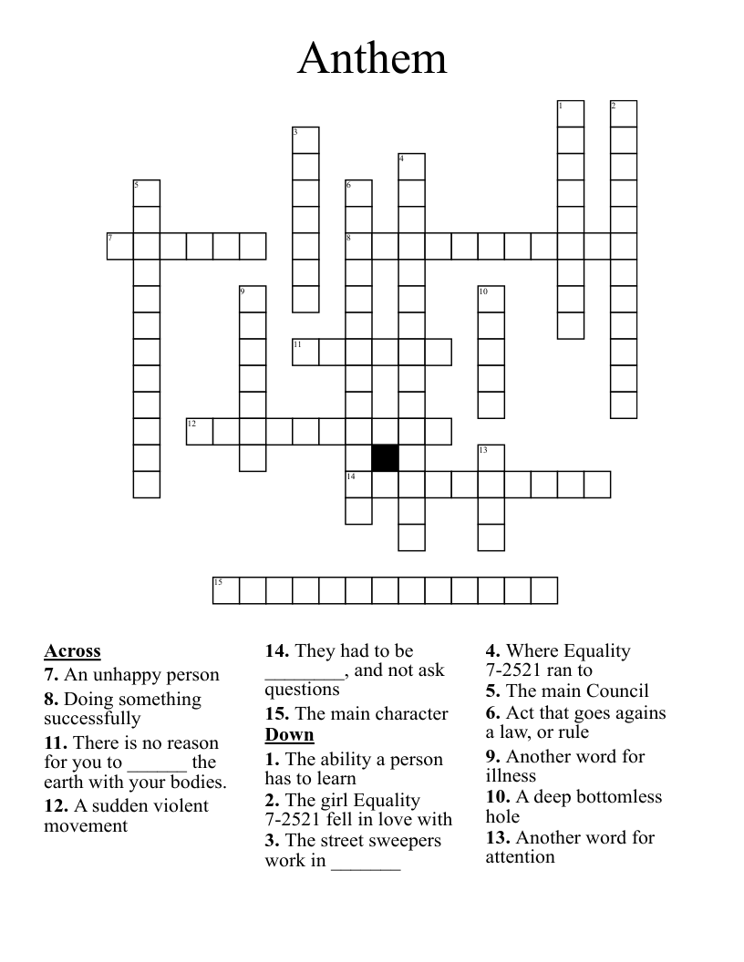 Anthem Crossword