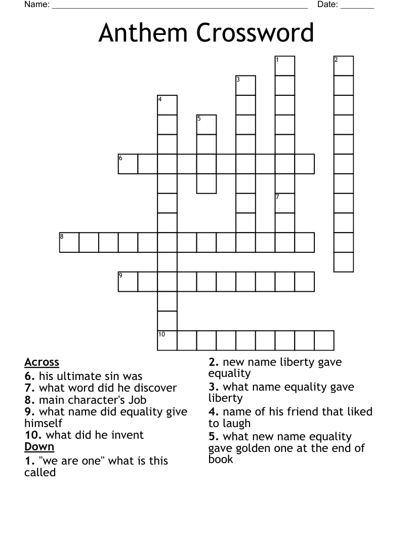 Anthem Crossword