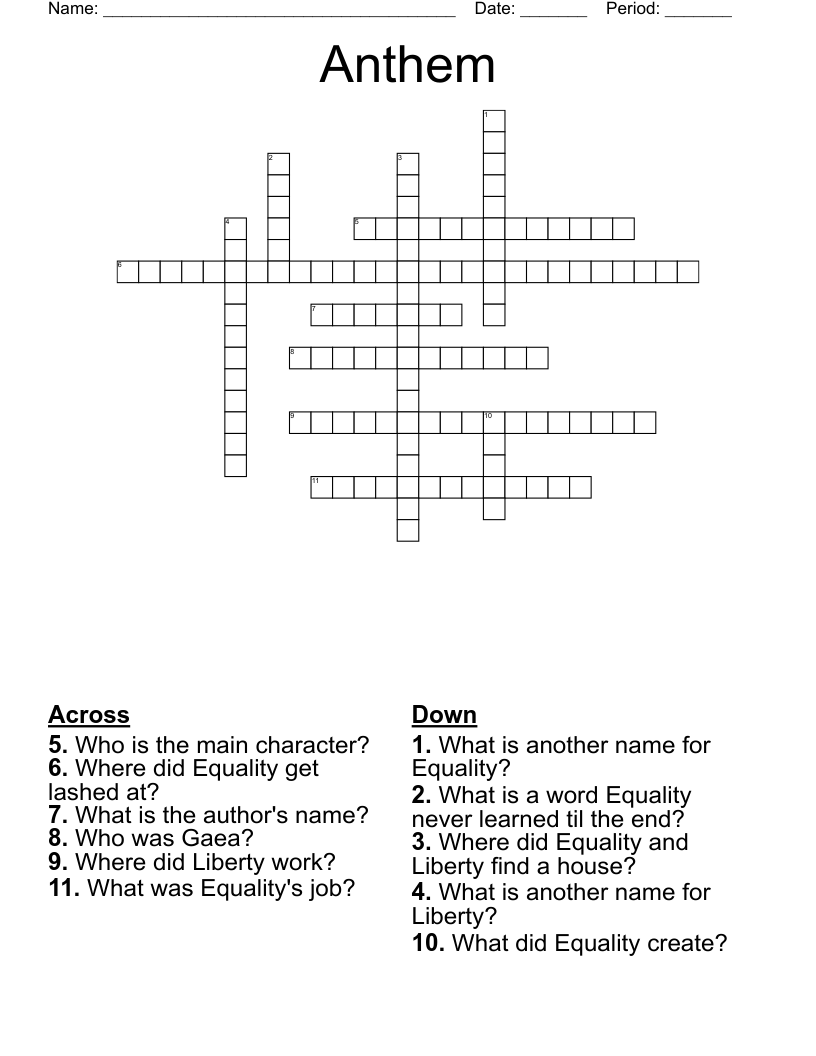 Anthem  Crossword