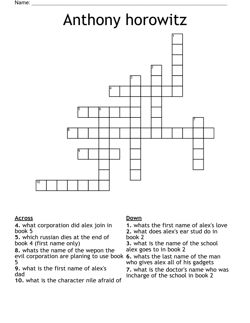 Anthony horowitz  Crossword