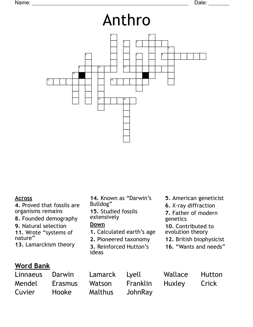 Anthro Crossword