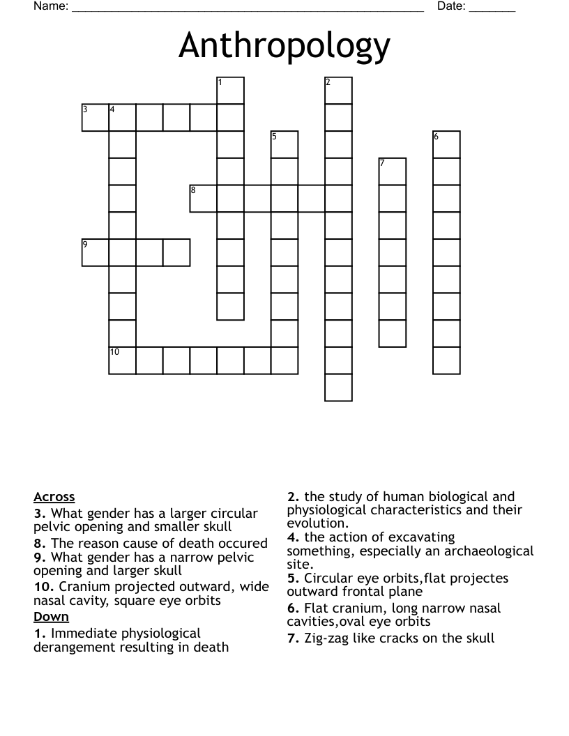Anthropology Crossword