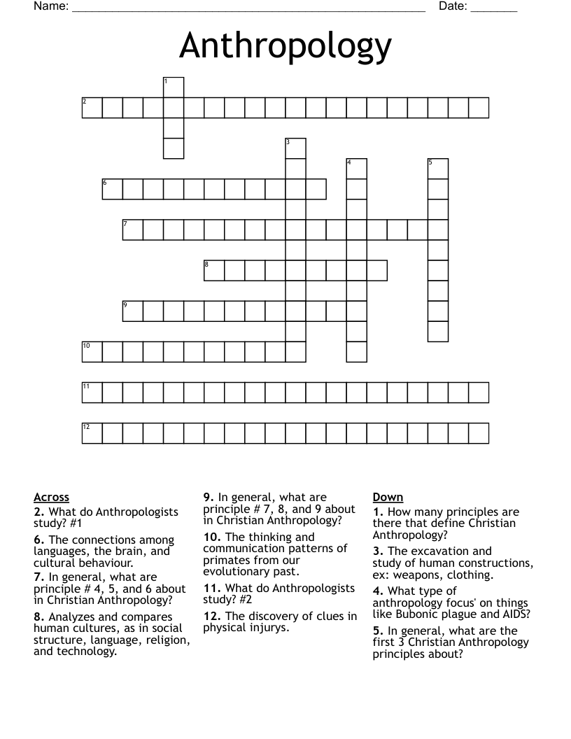 Anthropology Crossword