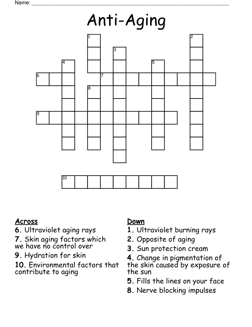 Anti-Aging Crossword