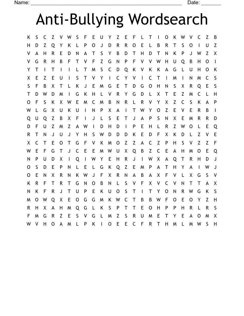 Anti-Bullying Wordsearch