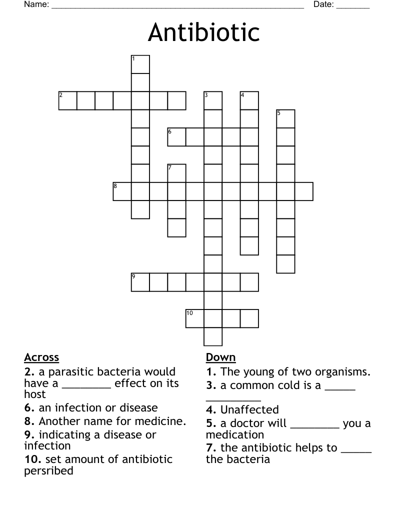 Antibiotic Crossword