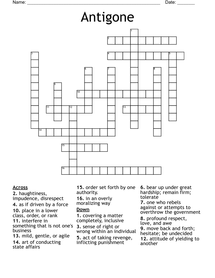 Antigone Crossword