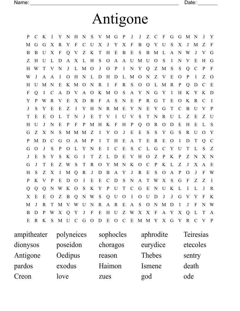 Antigone Word Search