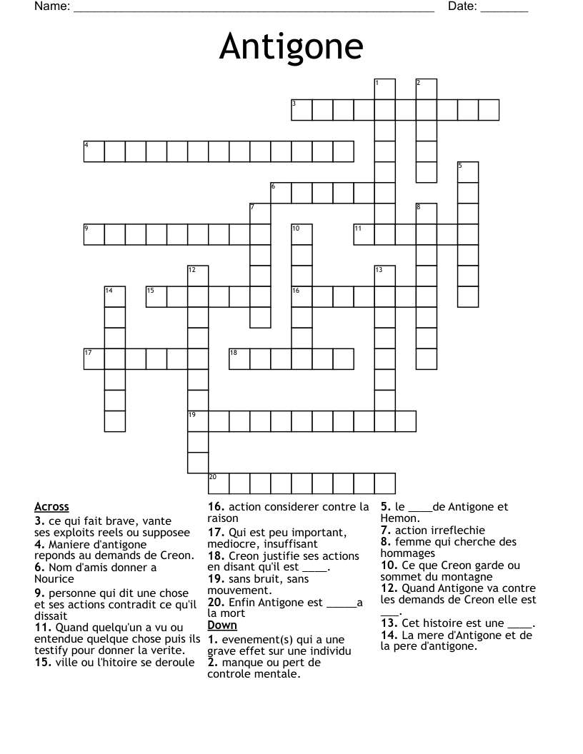Antigone Crossword