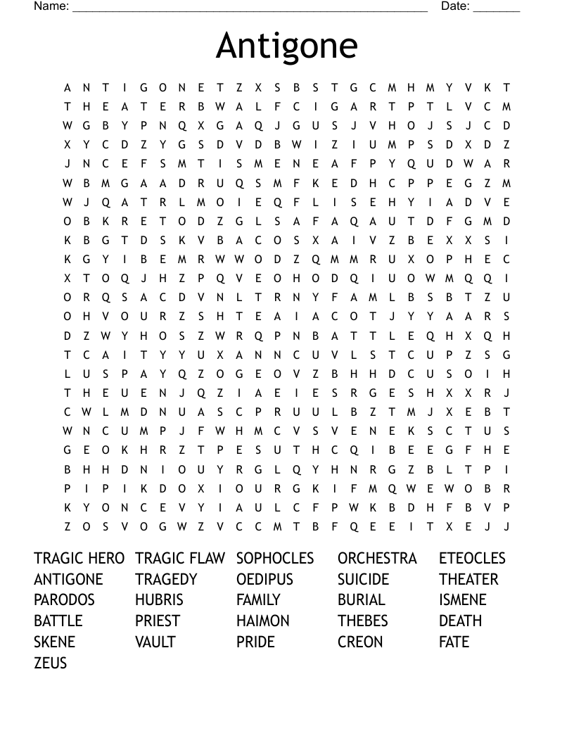 Antigone Word Search