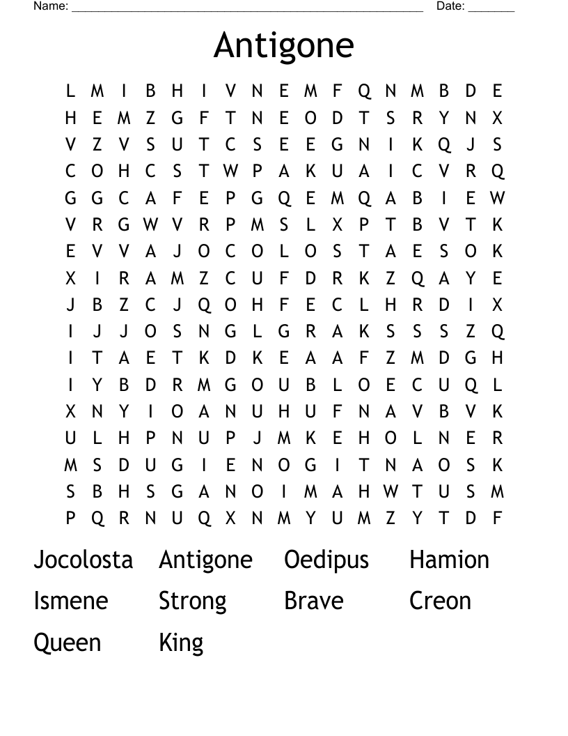 Antigone Word Search