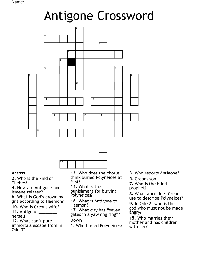 Antigone Crossword