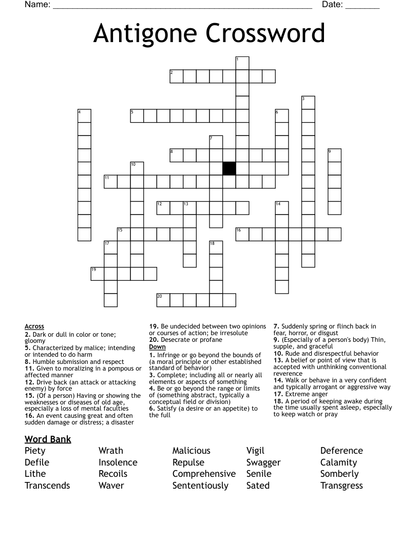 Antigone Crossword 