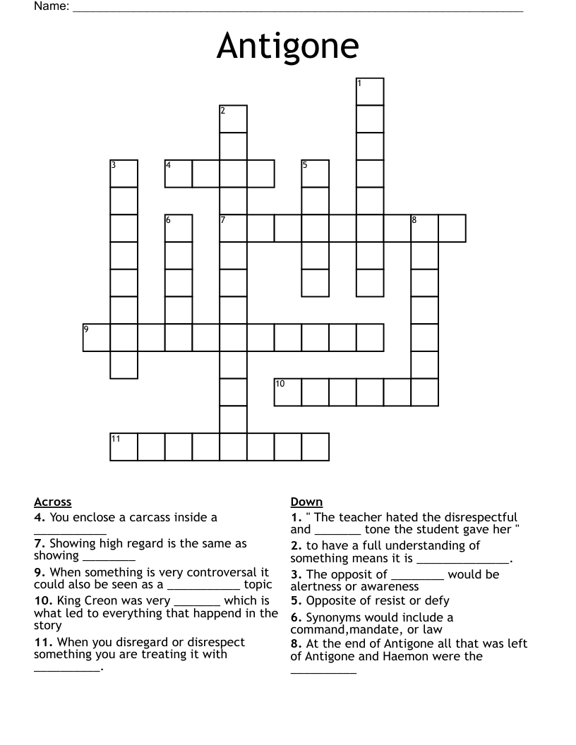 Antigone  Crossword