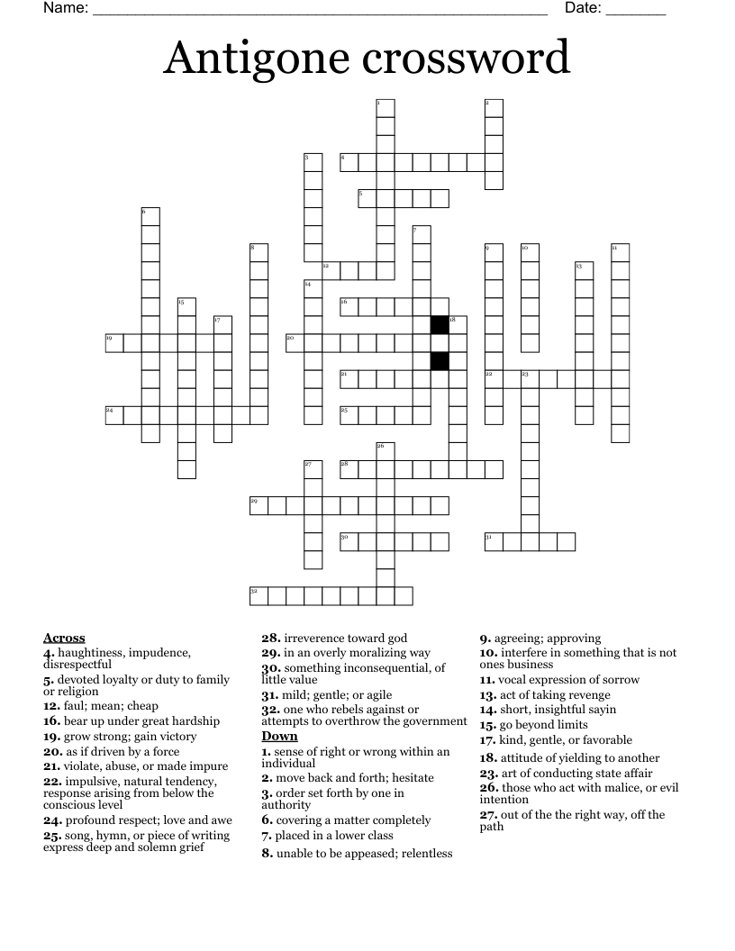 Antigone crossword