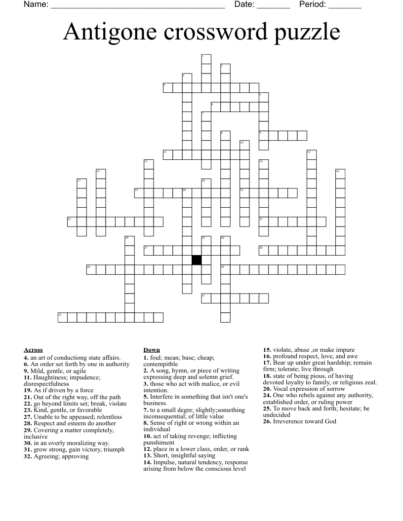 Antigone crossword puzzle
