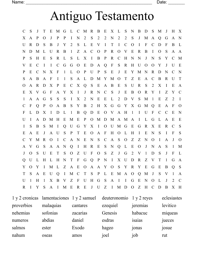 Antiguo Testamento Word Search