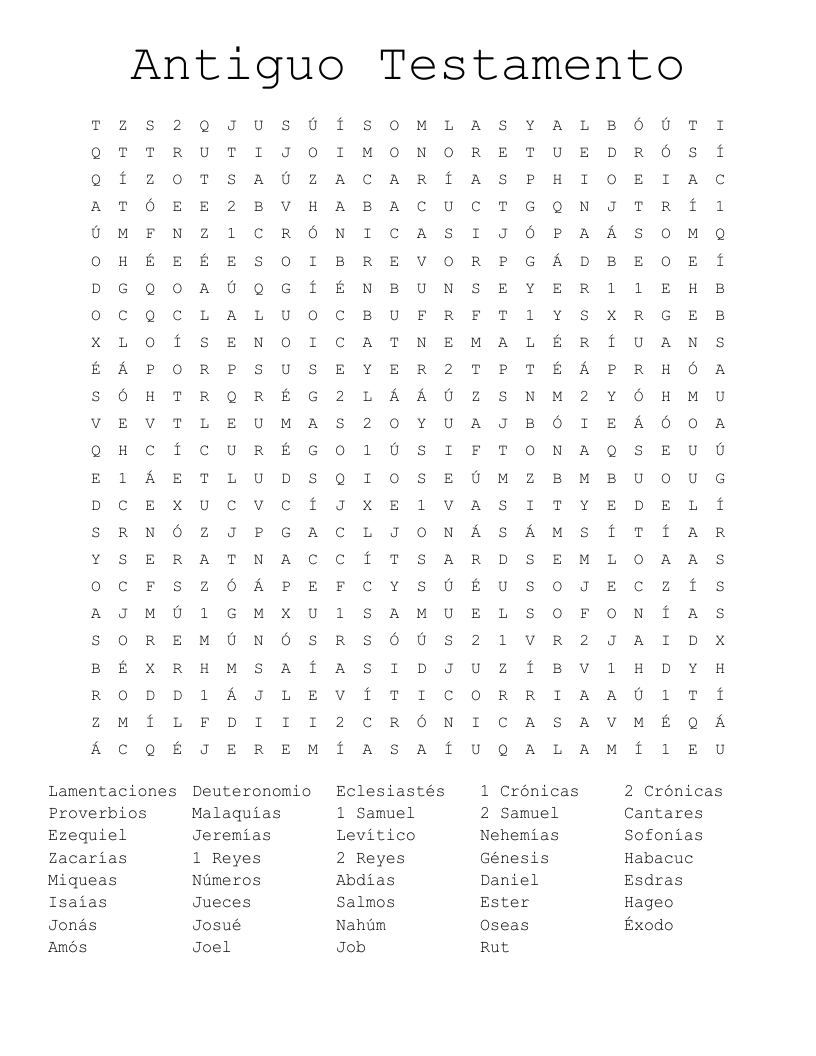 Antiguo Testamento  Word Search