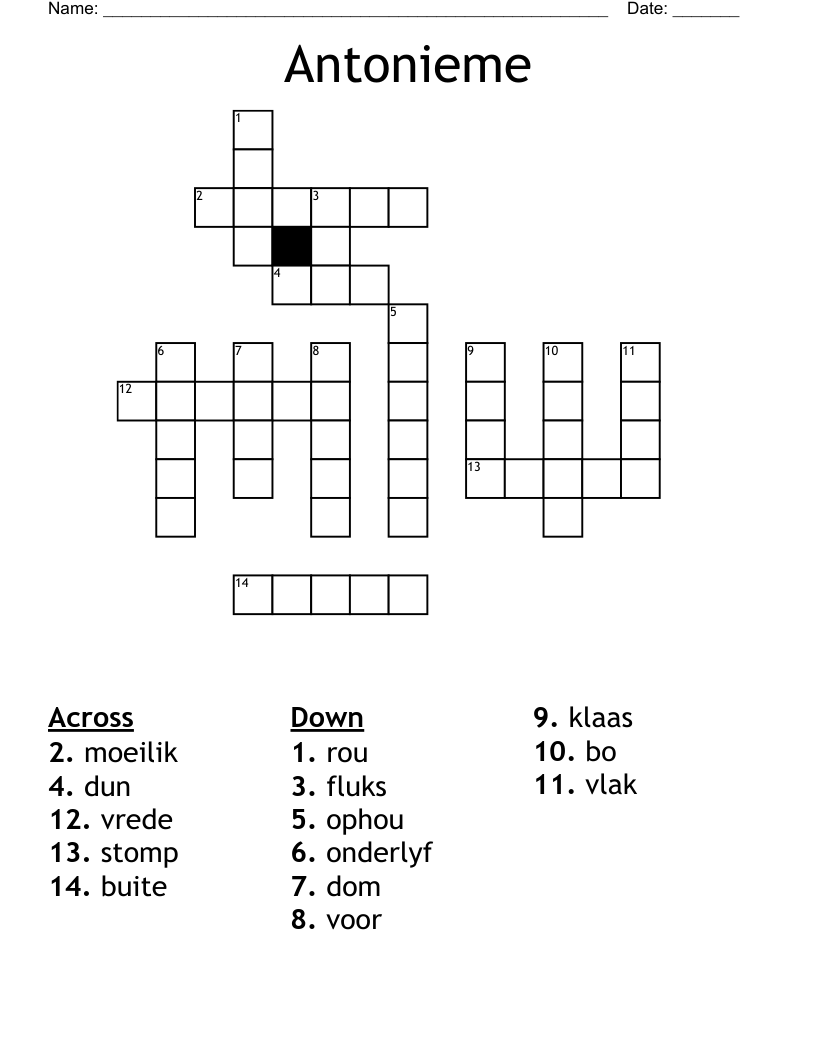 Antonieme  Crossword