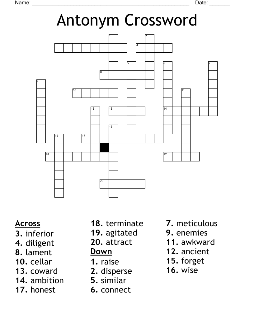 Antonym Crossword  