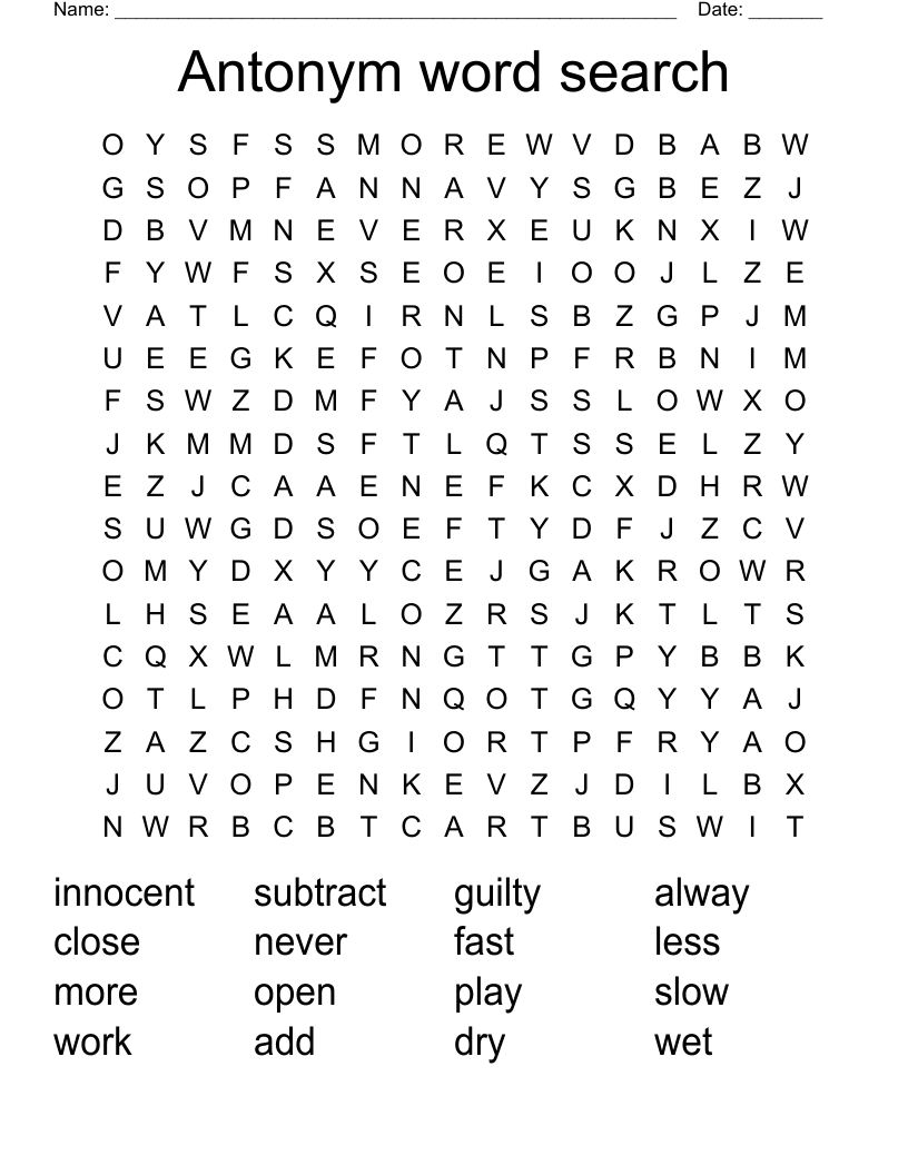 Antonym word search