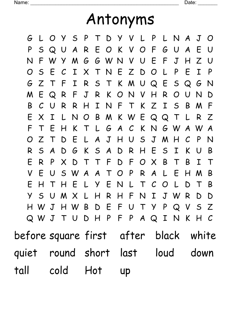 Antonyms  Word Search